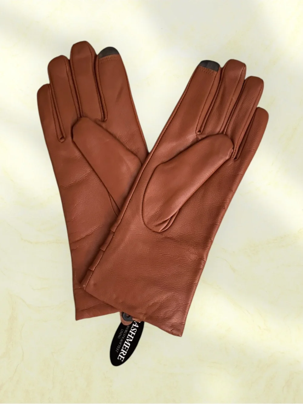 Leather with cashmire lining